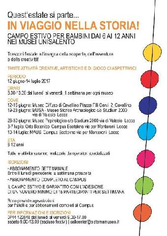 Campo estivo nei Musei dell’UniSalento